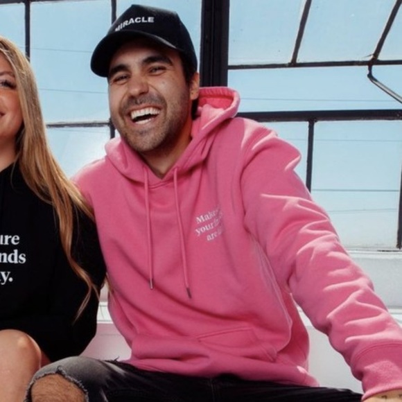 Make sure your friends are okay brand pink hoodie never worn hunter Moreno - Picture 2 of 2